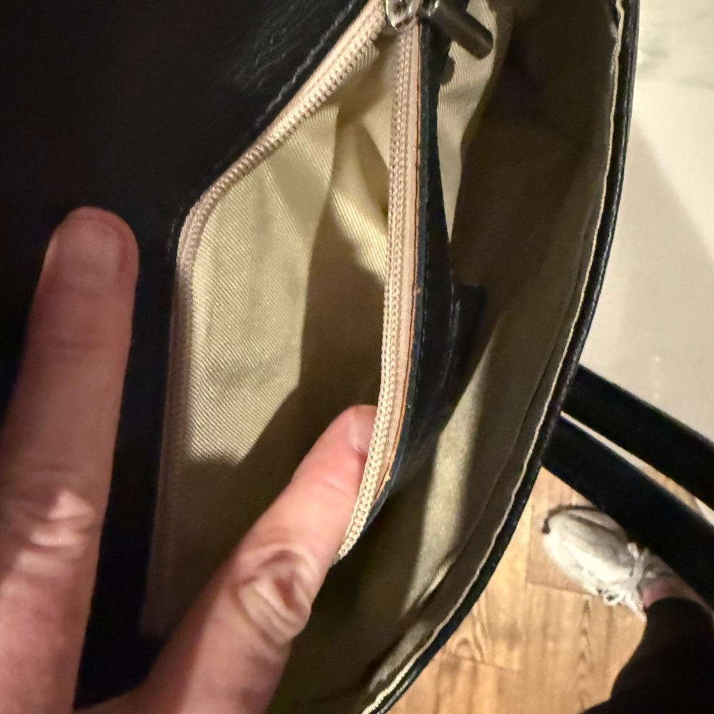 🌺Black Italian Leather Handbag from Rome Italy🌺🌺 - Picture 5 of 12